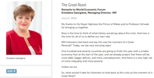 The Great Reset - FMI - Kristalina Georgieva